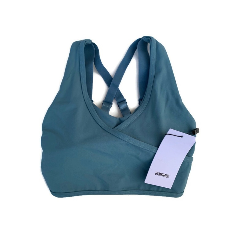 Gymshark Studio Sports Bra Strappy Smokey Teal XS NWT